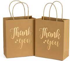 Check spelling or type a new query. Buy Laribbons Medium Size Gift Bags Gold Foil Thank You Brown Paper Bags With Handles For Wedding Birthday Baby Shower Party Favors 12 Pack 8 X 4 X 10 Online In Turkey B07tc6gyr7