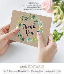 Greenery Thank You Note Card Baby Shower Thank Yous Etsy Baby Shower Thank You Cards Thank You Note Cards Printable Thank You Cards
