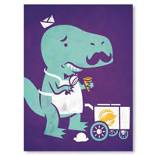 Childrens T Rex Wall Art Funny Tyrannosaur Print Cool Boys Etsy Dinosaur Posters Dinosaur Art Art