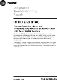 Rthd And Rtac Diagnostic Troubleshooting Control Operation