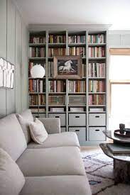 His bookcase of choice was the cheap and very hackable billy. Built In Ikea Billy Bookcase Hack A Beautiful Mess Recipe Bookshelves Built In Billy Bookcase Hack Ikea Billy Bookcase Hack