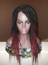 Medium Black And Burgundy Box Braids Braided Wig Box Braids 20in Ot530 Crochet Box Braids Medium Sized Box Braids Box Braids