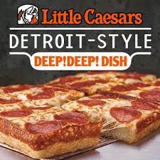 You can't bake an authentic detroit style pizza without a square steel pan fashioned after the automotive parts trays originally used when the motor city secret was born in. Grubgradelittle Caesars Detroit Style Deep Deep Dish Pizza