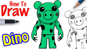 Dino run is a kleuters leren stap voor stap dieren tekenen, maar bijvoorbeeld ook een boot. How To Draw Dino Roblox Piggy Youtube