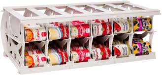 It has six plastic dividers that are adjustable to fit the size of your cans well. Amazon Com Large Food Organizer Multiple Can Sizes Designed For Canned Goods For Cupboard Pantry And Cabinet Storage Made In Usa Stores Up To 60 Cans Home Kitchen