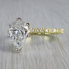 Whether you choose the natural warm hue of rose gold , the classic beauty of yellow gold , or the timeless appeal of white gold , there is a pear shaped engagement ring that has. Perfectly Petite Yellow Gold Pear Shaped Engagement Ring