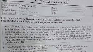 Pos berikutnya contoh soal kunci jawaban ujian. Ketika Atta Halilintar Masuk Soal Ujian Sd Di Serang Regional Liputan6 Com
