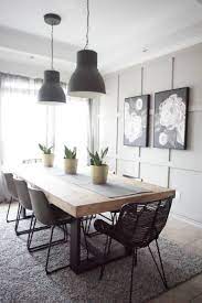 Modern Farmhouse Dining Table With Black Base And Natural Top Etsy Dining Room Table Decor Farmhouse Dining Room Dinning Room Tables