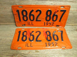 How do you get a new license plate sticker? Illinois License Plate 1952 Set Or Single Orange And Black 1862 867 License Plate Vintage License Plates Orange Background