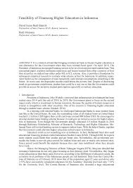 Education loan for foreign education. Pdf Icopsa 2019 Feasibility Of Financing Higher Education In Indonesia David