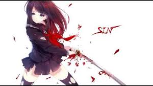 Be it red or yellow, purple or blue, the hair color of the anime faction follows a wide spectrum, not limited to the traditional black or brunette. Athah Anime Original School Uniform Girl Sword Blood Long Hair Blue Eyes Brown Hair 13 19 Inches Wall Poster Matte Finish Paper Print Animation Cartoons Posters In India Buy Art