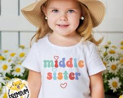 Middle Sister Retro Shirt, Middle Sister Toddler Shirt, Middle Sister Retro  T-shirt, Sister Shirt, Big Sister Announcement, 1696