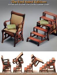 The Library Ladder Chair By The Ferd Sobol Editions Never Fails To Delight Miniaturists With Its Ability To Chang Wood Furniture Diy Ladder Chair Library Chair