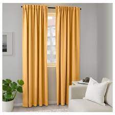 Majgull Room Darkening Curtains 1 Pair Yellow 57x98 145x250 Cm Ikea Room Darkening Curtains Cool Curtains Curtains Living Room