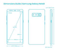 Converting 8 in to mm is easy. Samsung Galaxy Note8 2017 Dimensions Drawings Dimensions Com