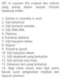 Muka surat kedua, letakkan maklumat diri calon dan resume seperti gambar di atas. Susunan Dokumen Fail Untuk Temuduga Kerajaan Pun Ada Caranya Tau