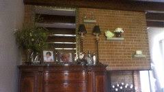 Off center Buffet and Fireplace shelves