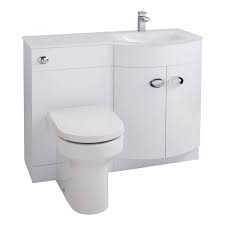 Get 5% in rewards with club o! Curved White Right Hand Bathroom Vanity Unit Glass Basin Without Toilet Better Bathrooms