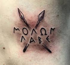 Fresh First Tat Of The Greek Script Molon Labe Done By Bryce From Ink And Needle East East Lansing Tattoos Criket tattooing molon labe on a client's arm. greek script molon labe done by bryce