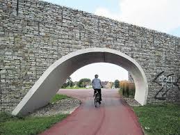 Essen Westviertel Krupp Park Landscape Structure Hardscape Gabion Wall