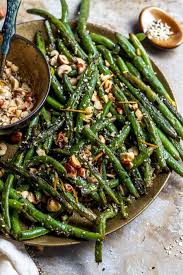 Browned Butter Green Beans With Hazelnut Dukkah Recipe Green Beans Thanksgiving Side Dishes Side Dish Recipes