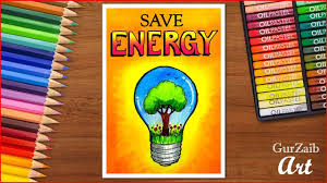 How To Draw Save Energy Poster Chart For School Students