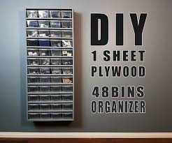 Transform a simple dollar store cookie sheet into a handy magnetic organizer with a few simple supplies. Diy Build One Sheet Plywood 48 Bins Organizer 7 Steps With Pictures Instructables