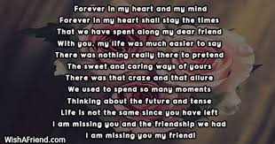 Check spelling or type a new query. Missing You Friend Poems
