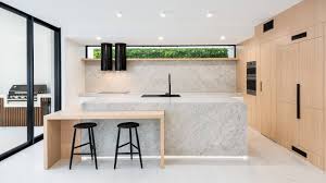Select granite slabs with rose, rust or brownish shades to go with your oak cabinets. 75 Beautiful Marble Floor Kitchen With Light Wood Cabinets Pictures Ideas July 2021 Houzz
