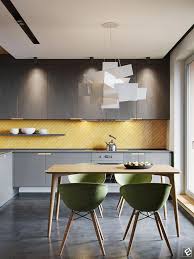 Ver más ideas sobre disenos de unas, decoración de unas, muebles de cobre. Gray Kitchen With Yellow Backsplash Trendy Kitchen Tile Home Decor Kitchen Kitchen Decor