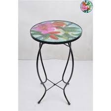 > voir le produit > voir le produit. Hi Line Gift Ltd Petite Table De Jardin En Verre Motif Floral 21 78416 A Rona
