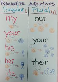 possessive adjectives anchor chart adjective anchor