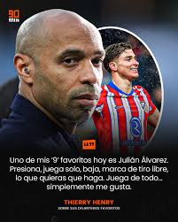 🕷️🔥👏 TREMENDO ELOGIO PARA JULIÁN ÁLVAREZ POR PARTE DE HENRY “Uno de mis  '9' favoritos hoy es Julián Álvarez. Presiona, juega solo, baja, marca de  tiro libre, lo que quieras que haga.
