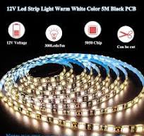 Amazon.com: Tira de luz LED de 12 V, color blanco cálido de 3000 K, 16.4  pies, tira de luz LED negra de PCB SMD 5050 IP65, impermeable, 300 luces  LED ...