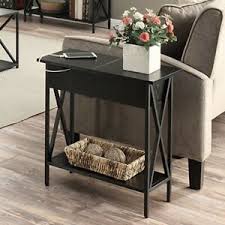The piece measures 13 inches in width, 22. Modern Flip Top End Table W Usb Port Charging Station Decor Display Stand Black 95285415786 Ebay