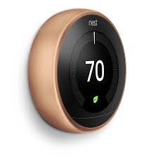 In 2014, google bought nest, which added to company's internet of things the nest learning thermostat, which comes with a variety of colored rings to fit with your home's décor. Nest Learning Thermostat 3rd Generation Copper