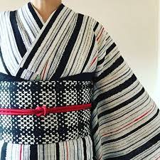 着物っぽい縞柄浴衣なのでレース帯揚げ足しました みゆきもの浴衣 みゆきもの浴衣帯周り 浴衣コーディネート 半幅帯 レース帯揚げ リボン返し結び kimono 着物 キモノ きもの ファッションアイデア ファッション 着物