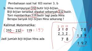 Pelajaran matematika sd kelas 3. Soal Cerita Penjumlahan Pengurangan Kelas 2 Sd Tema 1 Youtube