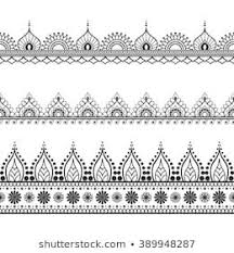 Border Indian Elements For Card Or Tattoo Vector Design Illustration Isolated On White Background Mehndi Style Mandala Tattoo Card Tattoo