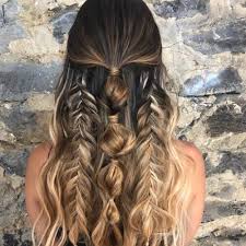 Slick hair into a side ponytail, and then braid large sections of the hair like actress yara shahidi. 50 Half Up Half Down Hairstyles You Ll Totally Love Hair Motive Hair Motive