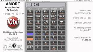 Financial Calculator Amort Amortization Schedule 10bii Mac Os X Youtube
