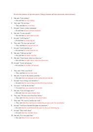 Click here to practice & improve your english. Answer Key Reported Speech Exercises