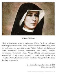 Siostry faustyny zrodził się w kościele apostolski ruch bożego. Witam Cie Jezu Sw Faustyna Kowalska Zapiski Z Zielonego Zeszytu