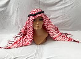 Egyptian Cotton Arabic Red White Ekhal Head wear Shall Scarf 46