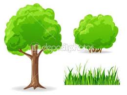Set Of Cartoon Green Plants Tree Bush Grass Green Plants Trees To Plant Tree Clipart