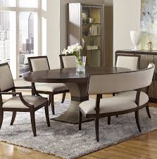 Textures Vera Upholstered Bench Dining Table In Kitchen Round Dining Room Dining Table With Bench