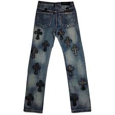 Shop chrome hearts men's jeans at up to 70% off! Chrome Hearts Leather Patch Denim