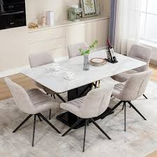Dyhome Grey Dining Chairs Set Of 6 Mid