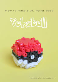 serving pink lemonade 3d perler bead pokeball