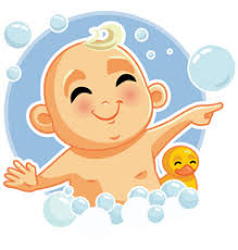 Above is a cute black and white illustration of a sweet little baby having a soak in a wash tub! Baby Bath Vector Images Over 7 900
